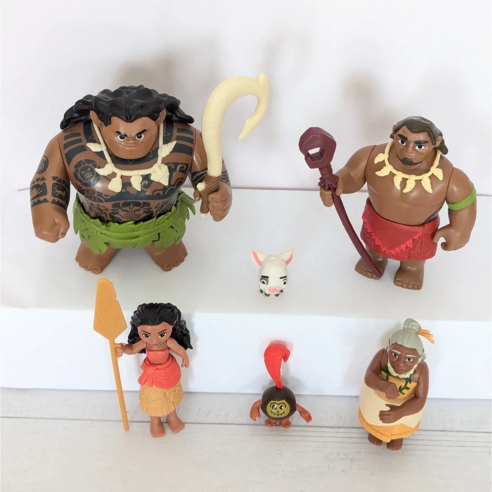 Disney Moana PlasticToy Figure Lot Maui Pua Tala Chief Tui Coconut Cake Topper